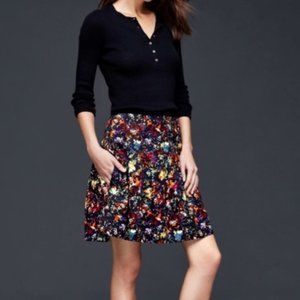 Gap Abstract Floral Confetti Pleated Short Skirt